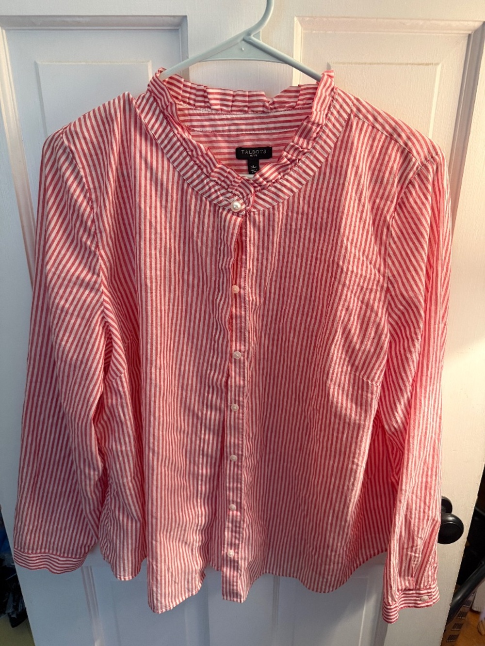 Talbots Tulip stripe blouse, 100% cotton